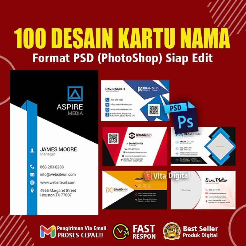 Template Kartu Nama Siap Edit 100+ Format PSD Photoshop