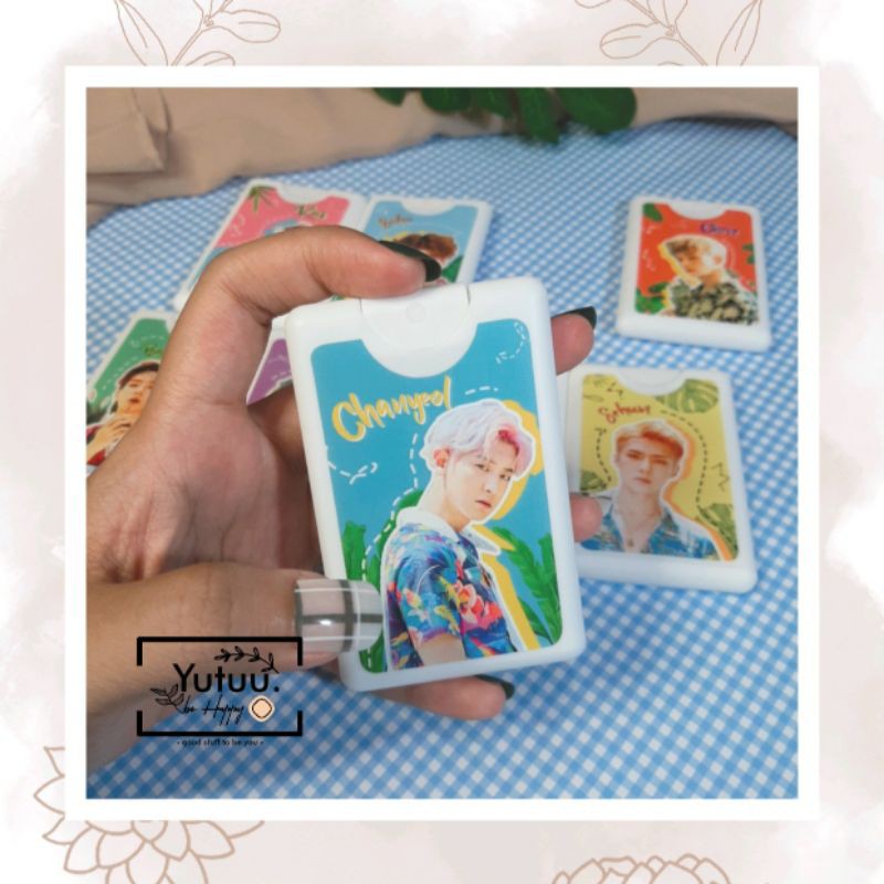 EXO HANDSANITIZER SPRAY POCKET ( FREE PHOTO CARD EXO) fanmade