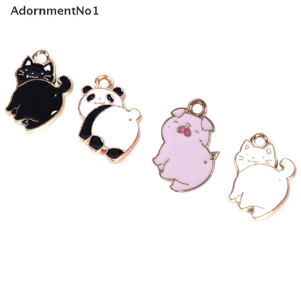 (AdornmentNo1) 10pcs / Lot Liontin Bahan Alloy Desain Babi / Kucing / Panda Menarik Untuk Perhiasan DIY