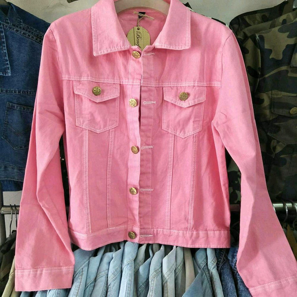 TERLARIS JAKET JEANS WANITA & JAKET JEANS WARNA PINK & JAKET JEANS PINK