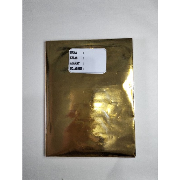 

BUKU TULIS BERSAMPUL GILAP / METALIK GOLD(EMAS) + BERSAMPUL PLASTIK