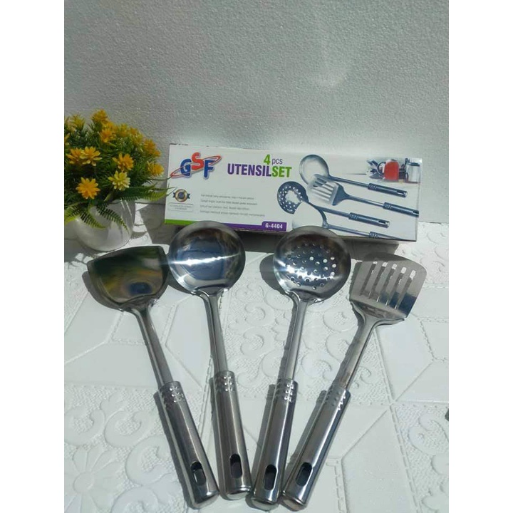 SPATULA SET STAINLESS STEEL GSF 4PCS / SPATULA SET STAINLESS STEEL 4PCS / SUTIL SET STAINLESS STEEL 4PCS GSF G-4404 / GSF 4404 / GSF G 4404