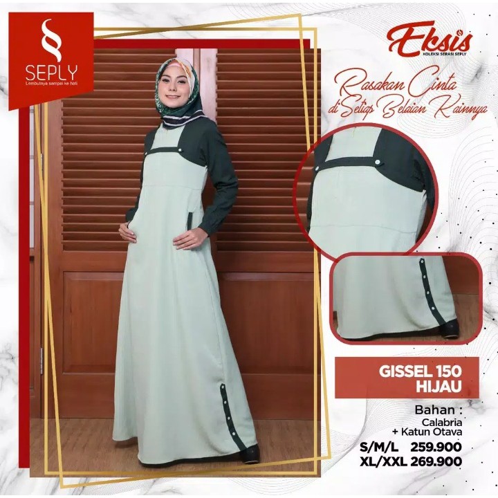 SEPLY | DRESS GAMIS MUSLIMAH GISSEL 150 HIJAU D20P