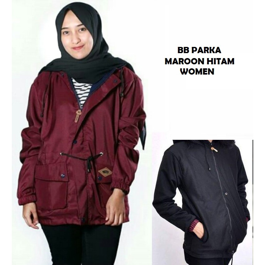 Jaket Bb Parka Maroon Hitam