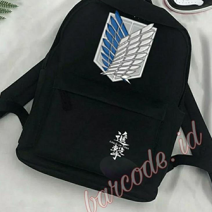 Murah Pilihan Tas Sekolah Ransel Pria Backpack Fashion Cowok Cewek SMP SMA SD SMU Murah Peonia Kent Distro Murmer Anime AOT Denim Attack on titan