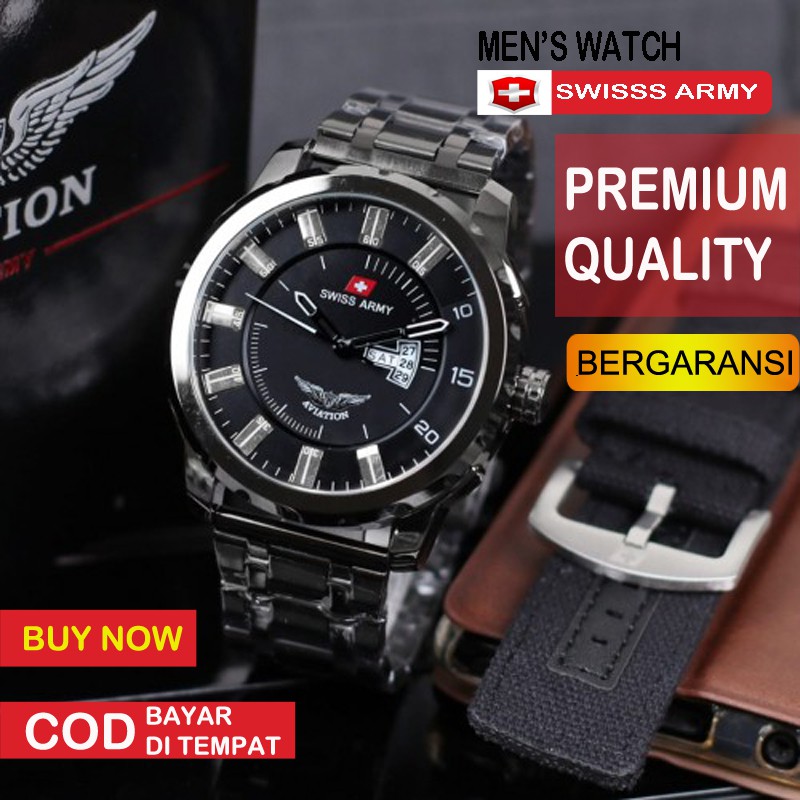 Jam Tangan Pria Jam Tangan Analog Cowok free kotak Dan Tali kanvas