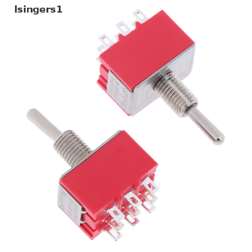 (lsingers1) 2pcs Saklar Toggle on / off Mini 9 Pin 3PDT on / off 2 / 3 Posisi MTS 302 303