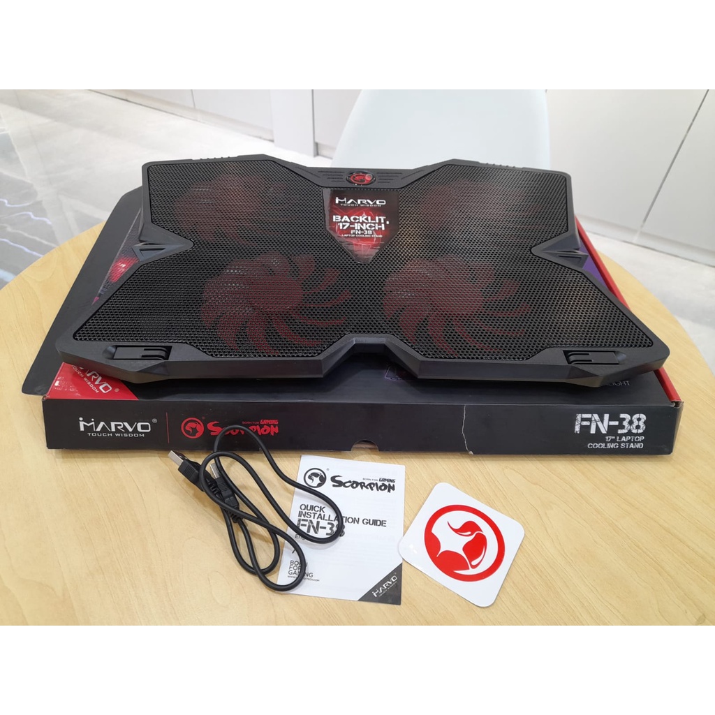 MARVO SCORPION FN38 COOLING PAD FOR GAMING 4 FAN WITH USB HUB GARANSI 1 TAHUN