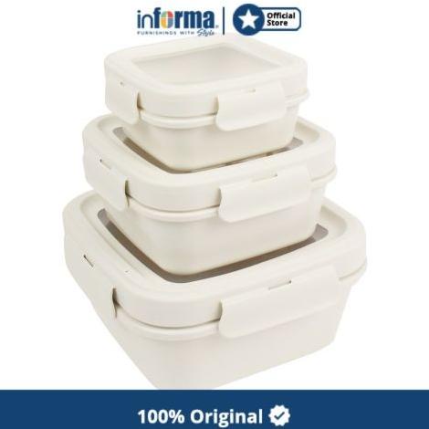 INFORMA - KOTAK MAKAN FOOD CONTAINER ARIA SQUARE SET OF 3