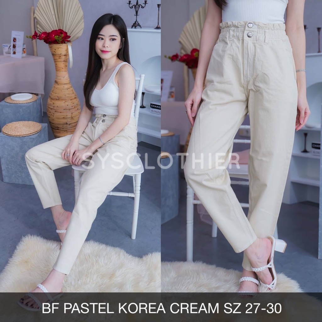 CELANA JEANS WANITA BF PASTEL KOREA -SYS CLOTHIER