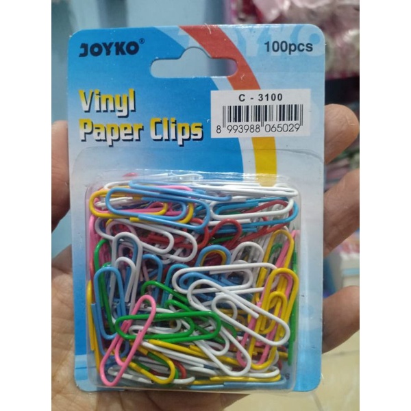 

(75gr) 1pak paper clip warna joyko isi 100pcs
