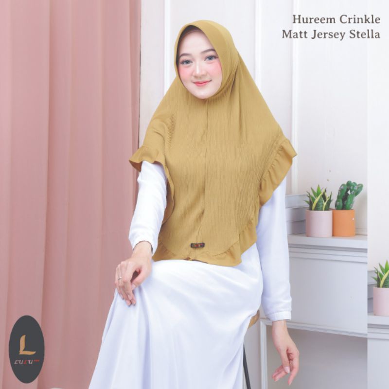 [Ori LULU] HUREEM CRINKLE •hijab instan plisket rempel•jersey stella