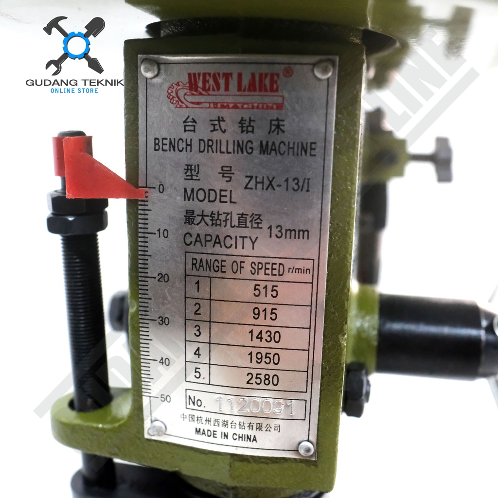 Mesin Bor Duduk 13mm WESTLAKE ZHX-13-I ORI 1phase / Bench Drill 13 mm WESTLAKE ZHX13-I Asli