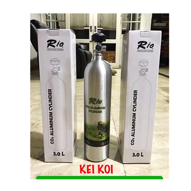 RIO TABUNG CO2 ALUMUNIUM 3 LITER WITH PRESSURE METER AQUASCAPE.