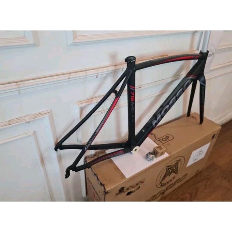 Frame Roadbike Mosso 715ARC Size 510mm Warna Hitam Merah . Rangka Sepeda Balap Road Bike 715 ARC Size Ukuran 51cm 510 mm