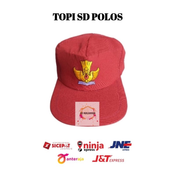 TOPI SD BORDIR MERAH FULL