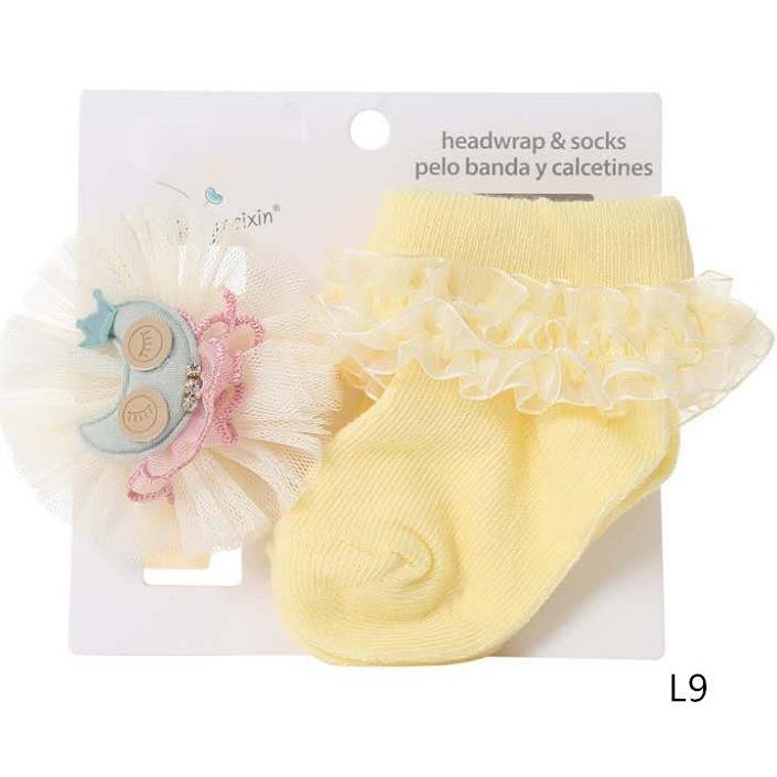 Kaos Kaki Bandana Set Cantik Lucu Fashion 0-12 bulan