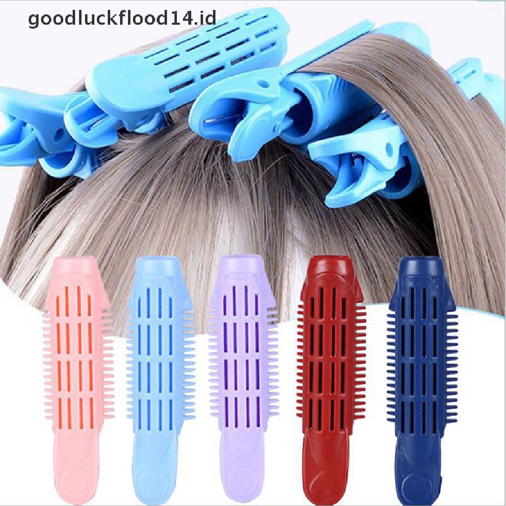 [OOID] 4Pcs Natural Fluffy Hair Clip Curly Plastic Self Grip Hair Root Fluffy Clip ID