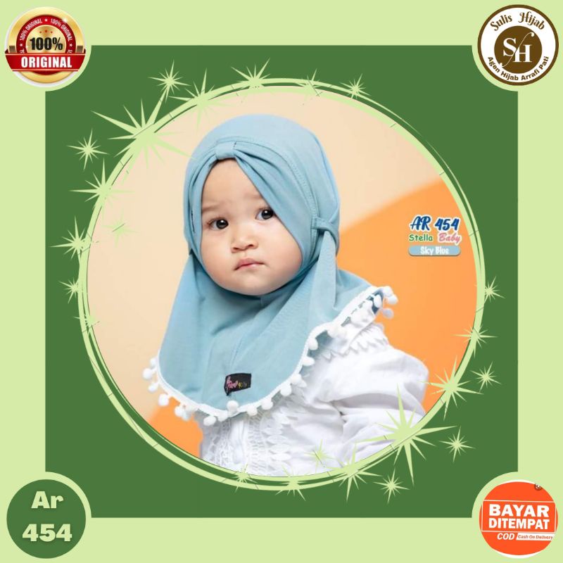 Jilbab hijab kerudung bergo krudung wanita anak baby bayi 1 tahun jersey instan terbaru new terlaris
