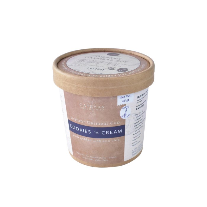 

Oatbarn Instant Oatmeal Cup Cookies N Cream 65Gr