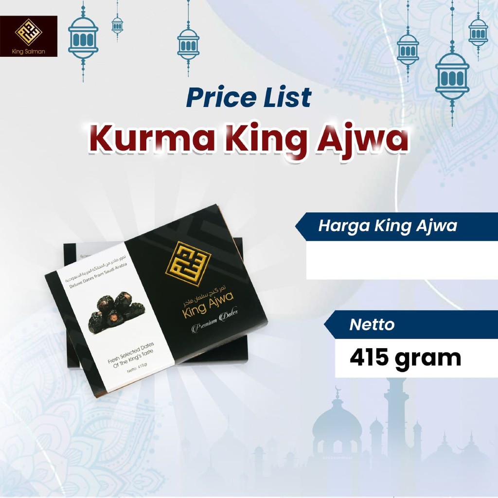 

Kurma Ajwa 1Kg Bruto King Ajwa Original