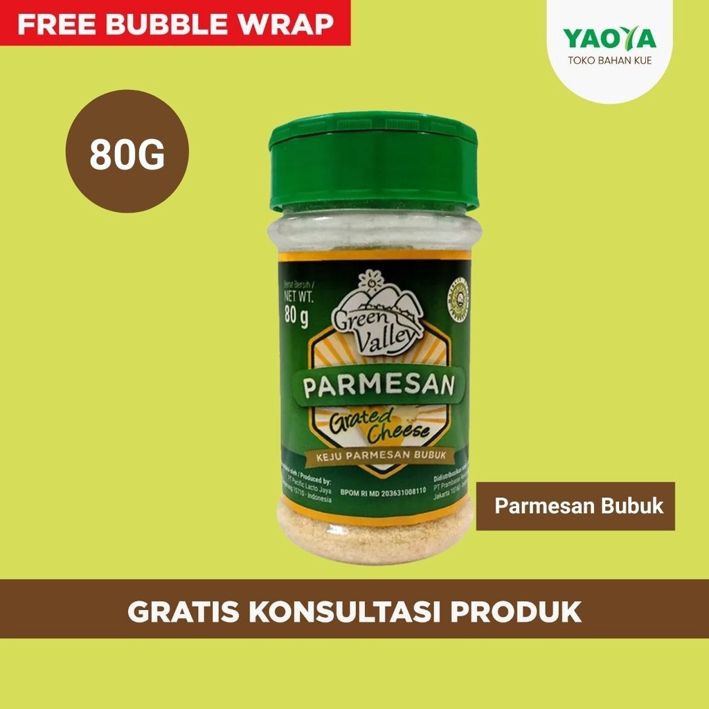 

GREEN VALLEY PARMESAN GRATED CHEESE 80G