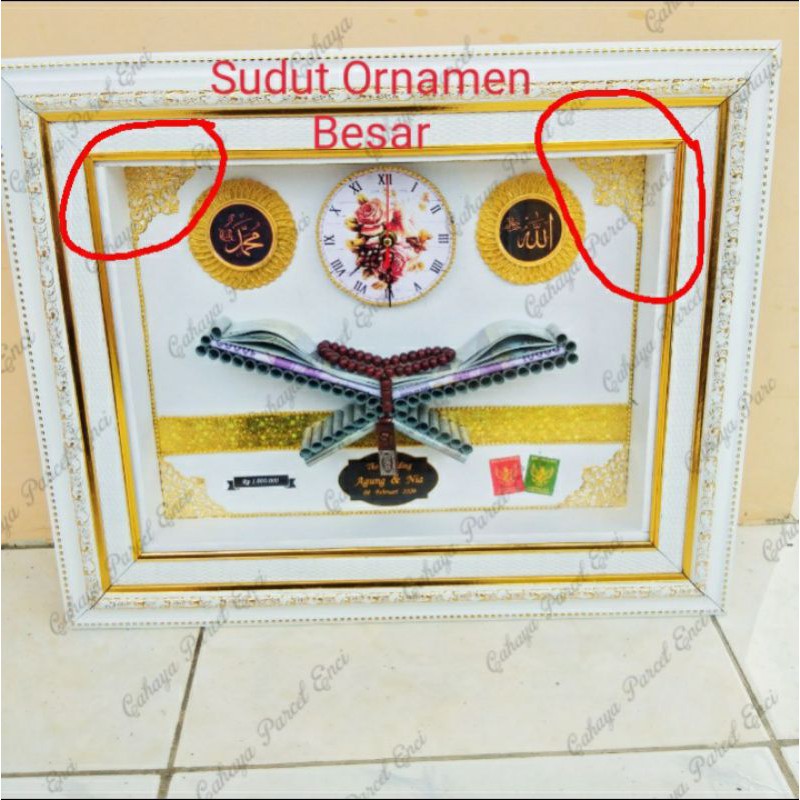 4 biji sudut ornamen / siku mika / hiasan mahar