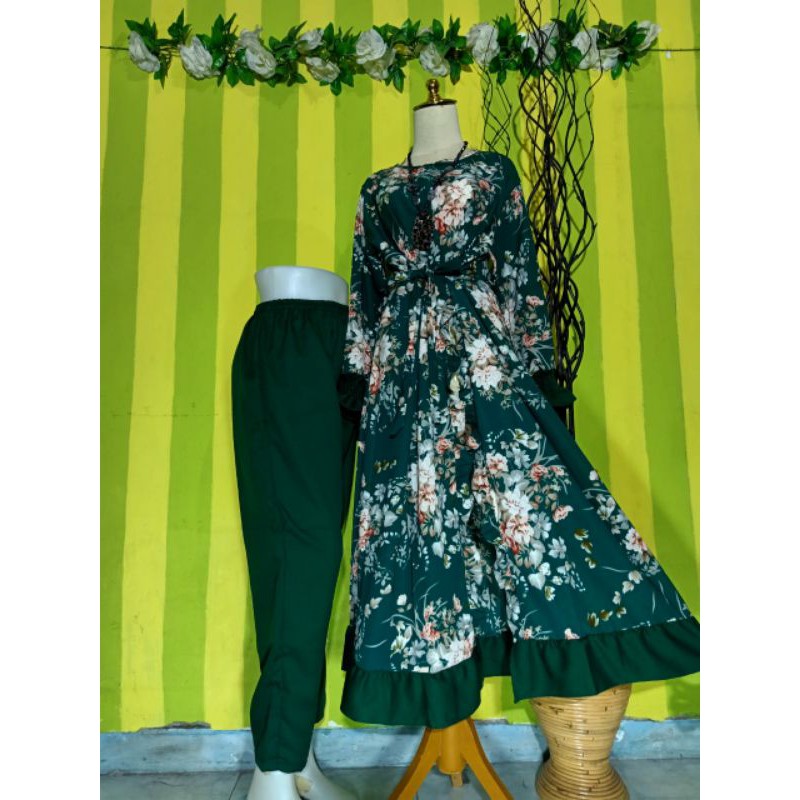 set celana long tunik