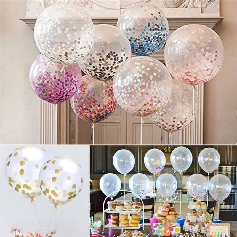 1pcs 12&quot; Confetti Balloon Latex Helium For Birthday Wedding Dance Party Decor