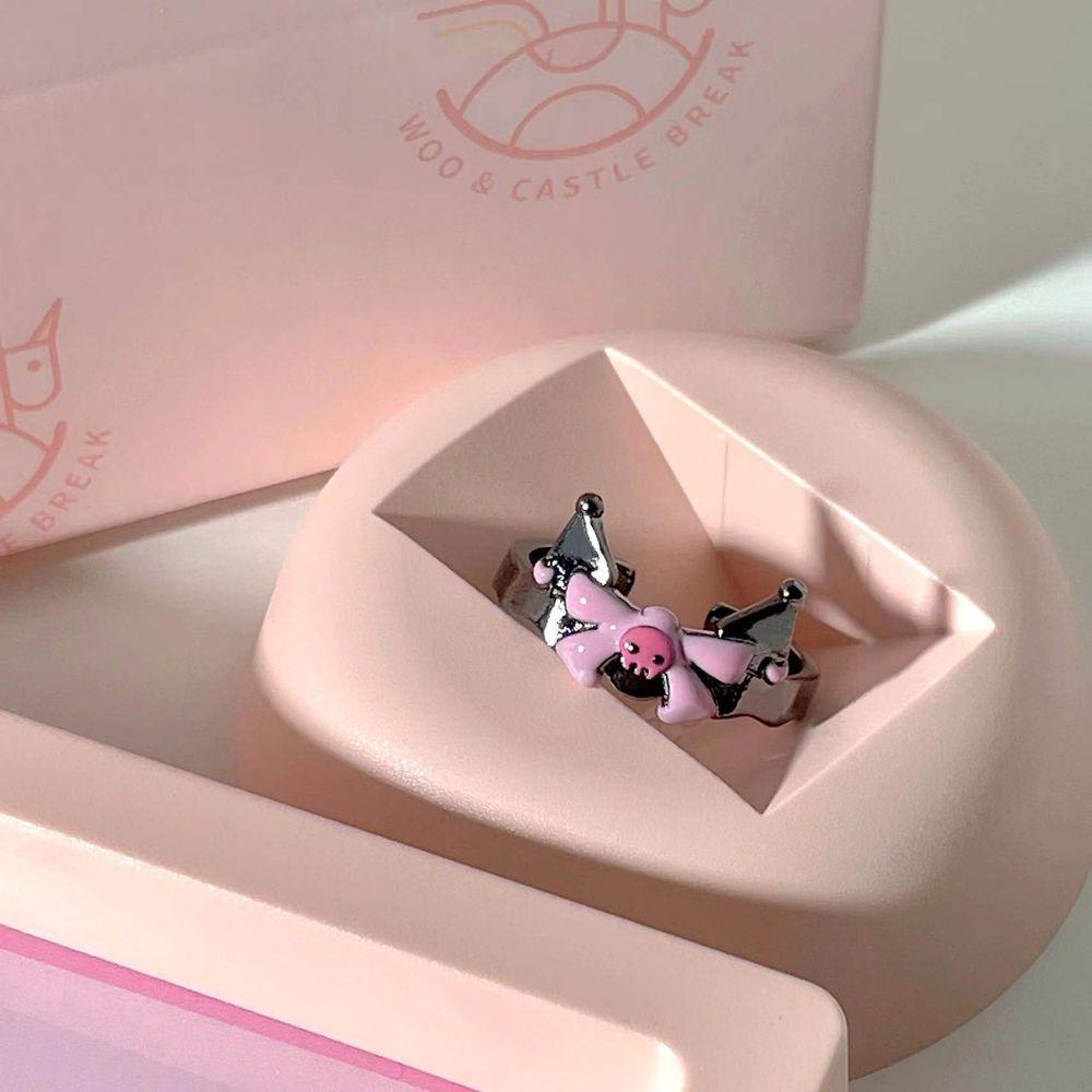 NEEDWAY Perempuan Cincin Terbuka Kawaii Jepang Lucu Baku Kartun Terbaik Fridends Couple Ring