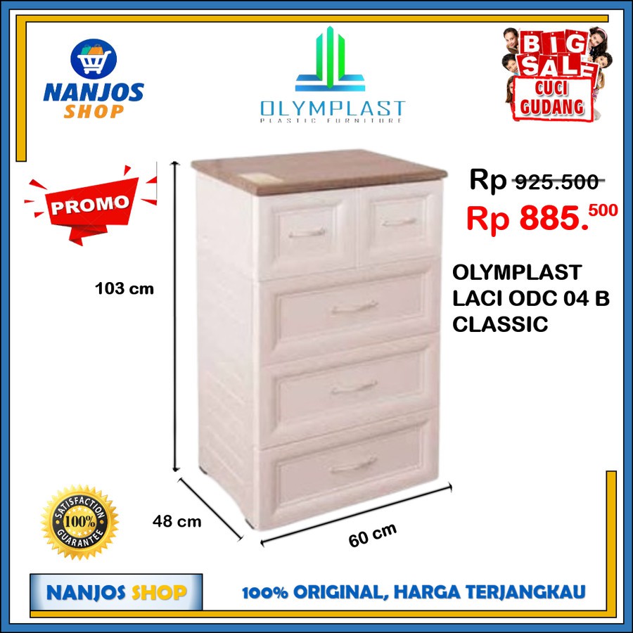 Olymplast Lemari Laci Baju Drawer Cabinet 4 Susun ODC 04 CLASSIC