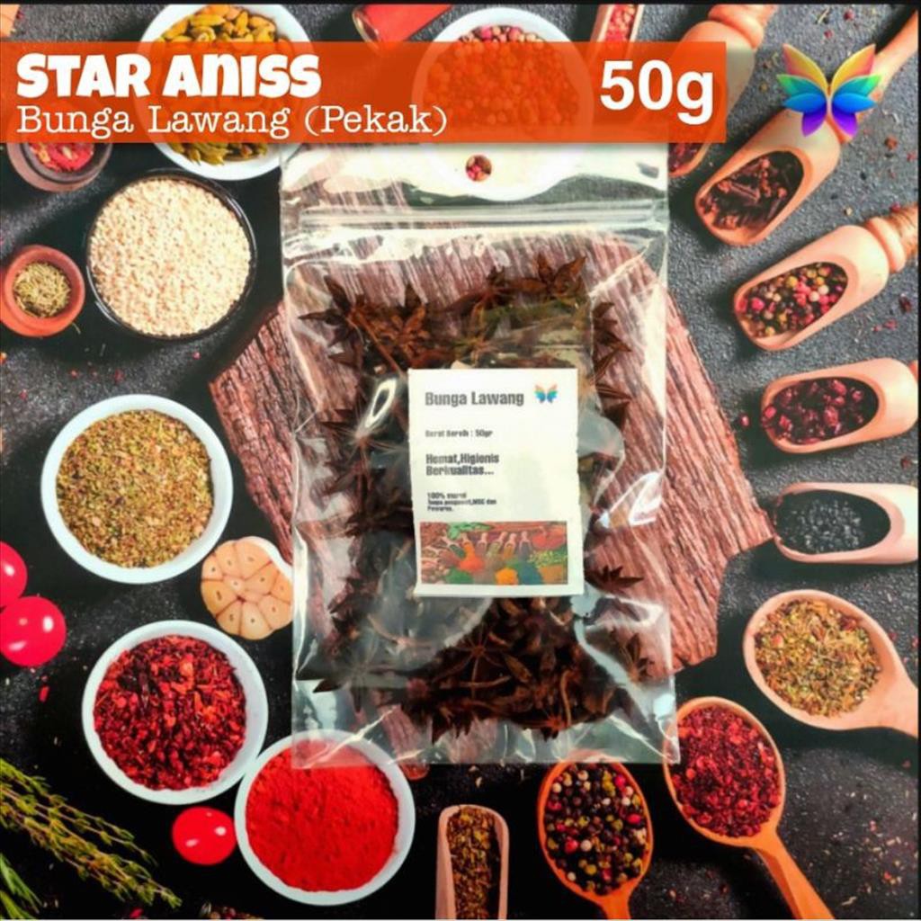 

Bumbu Rempah utuh BUNGA LAWANG (PEKAK) / Star aniss 50g ✓PREMIUM #WarnaWarniRempah