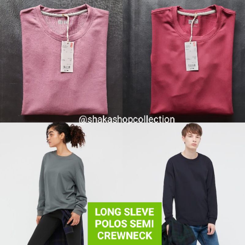 (Unisex) Kaos UNIQLO logo bordir /UNIQLO men O neck / t-shirt UNIQLO long Sleeve-3