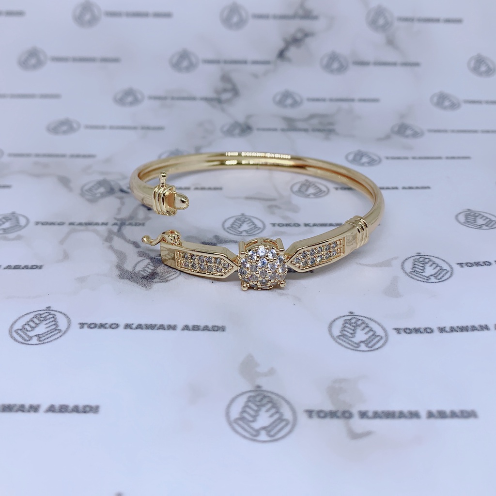 Xuping Gold Gelang Tangan Wanita Dewasa Model Bangkok Permata Anti Karat *66