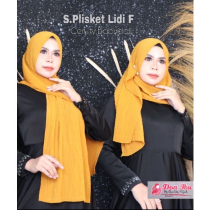 DOI//PASHMINA//PASMINA PLISKET LIDI FULL ORI DOA IBU