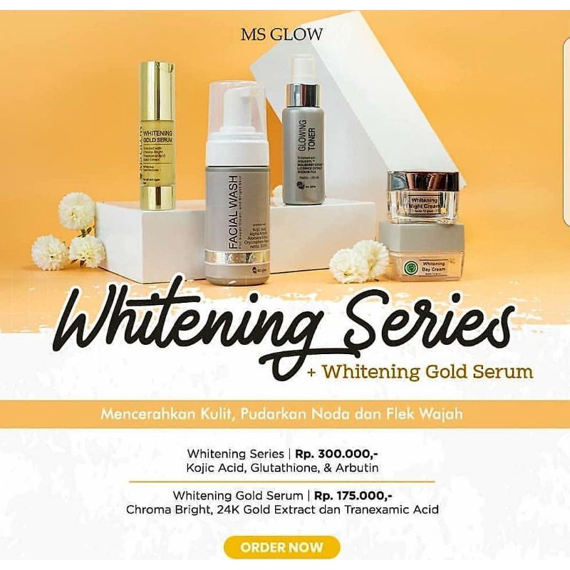 MS GLOW Paket Whitening+Serum Gold.