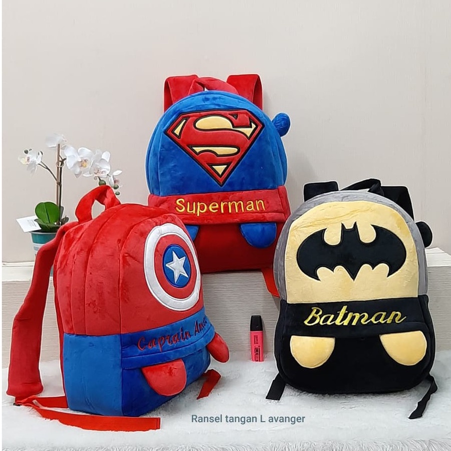 Tas Ransel Superhero Iron Man L/tas ransel sekolah anak sd/ransel anak lucu Batman Kapten Siperman