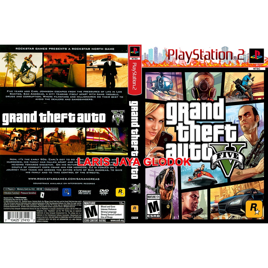 Jual Kaset Ps2 GTA V Ps2 GTA 5 Shopee Indonesia