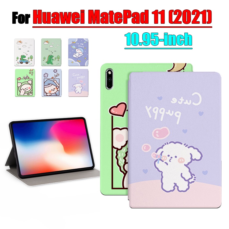 [Ready Stock] Untuk Huawei Matepad11 (2021) 10.95-inci Tablet Pelindung Case Fashion Pola Kartun Anime Stand Flip Cover