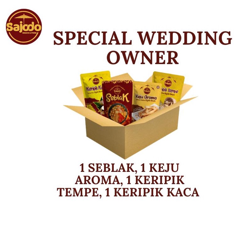 SAJODO - PAKET WEDDING OWNER (SEBLAK, KEJU AROMA, KERIPIK KACA, KERIPIK TEMPE)