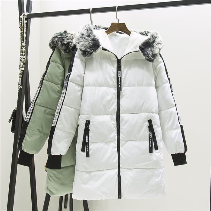 KREA21 coat anti angin winter hoodie bulu korea mantel parasut bulu