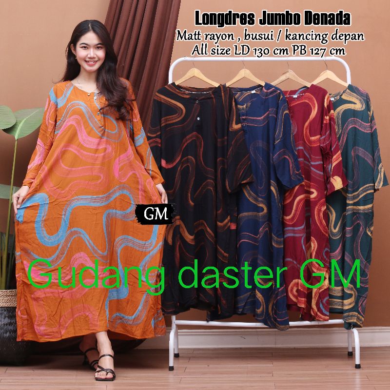 DASTER PANJANG JUMBO OVERSIZE LD 130 MUAT 100KG BUSUI KANCING DEPAN