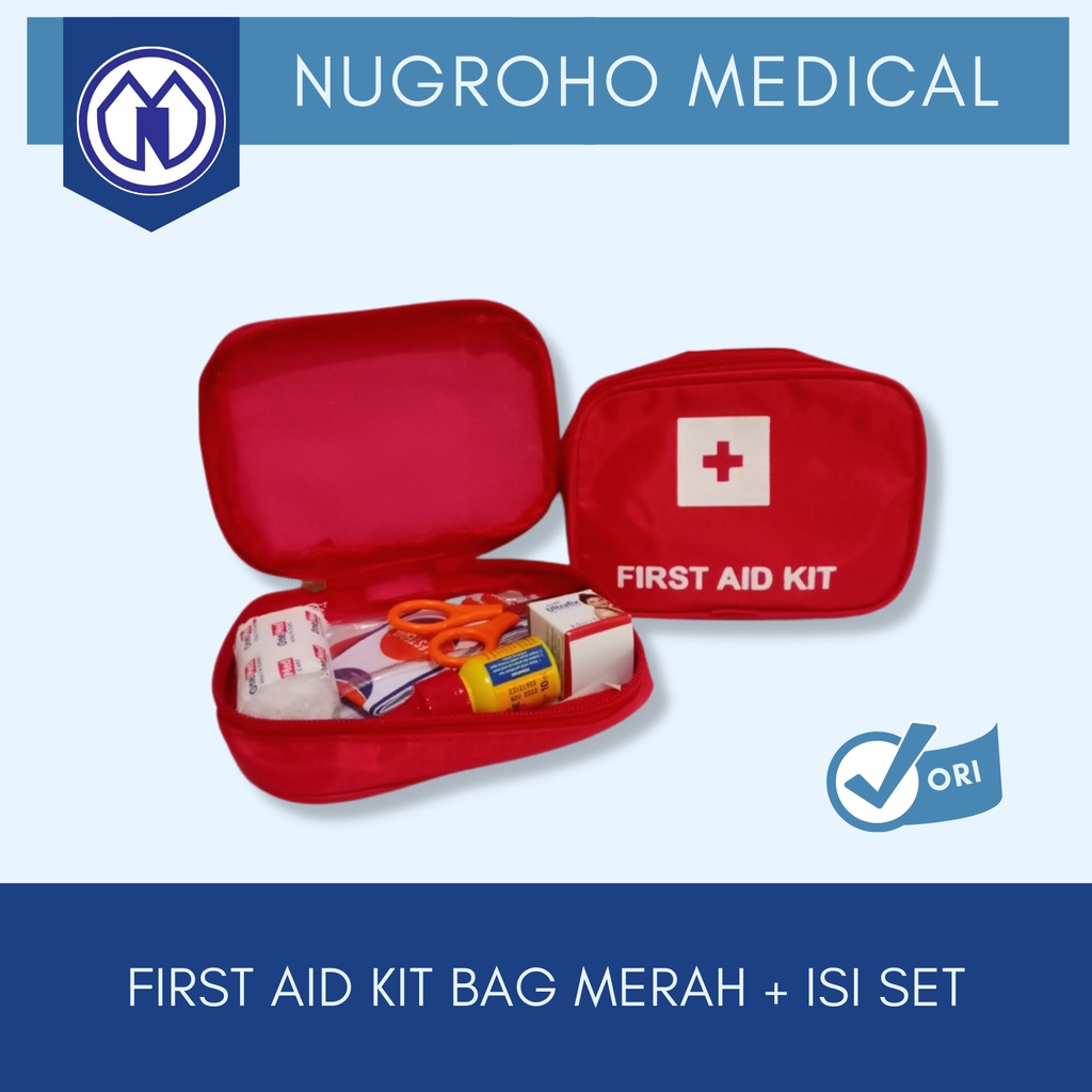 FIRST AID KIT BAG MERAH + ISI SET P3K