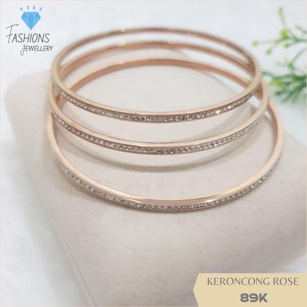 Gelang Keroncong Titanium Rose Gold