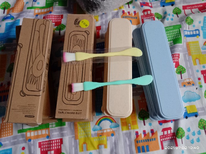 Sendok Garbu Sumpit Set Bahan Jerami Import Murah