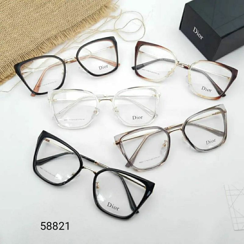 kacamata kotak cat eye paket frame+lensa photocromic minus/cyl dll 58821