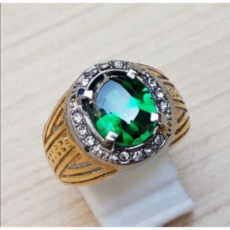 cincin batu Green aquamarine Cutting diamond