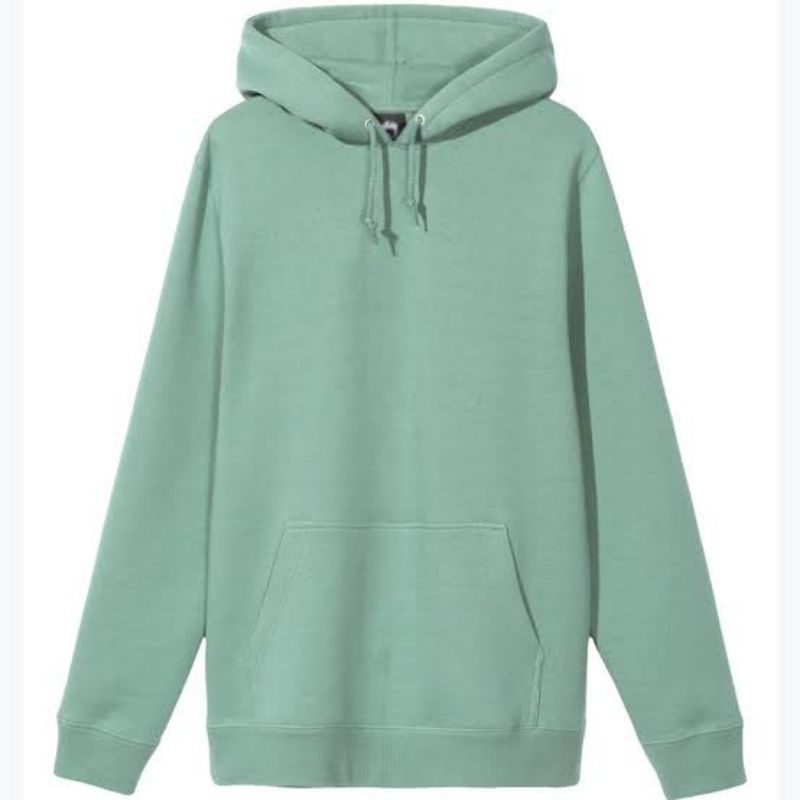 PRE ORDER hoodie jumper polos warna hijau mint soft atau SAGE bahan fleece ukuran S sampai XXXXL big size