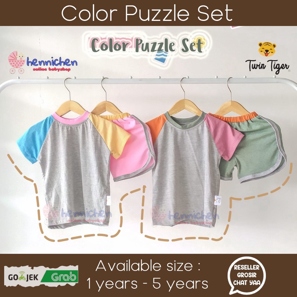 TWIN TIGER COLOR PUZZLE SET BAJU PUZZLE SETELAN ANAK 1-5 TAHUN