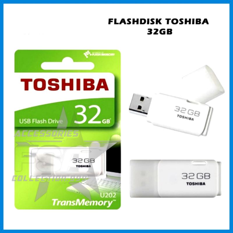 FlashDisk Toshiba 32GB 32 gb / USB Flash Disk Drive Flashdis Transmemory Transfer Data Komputer